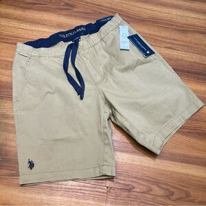 U.S. Polo Assn.  NEW Men's Drawstring Stretch Twill Jogger Shorts